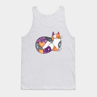 Halloween Calico Cat with Stars Tank Top